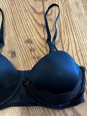 Auden Plunge Coverage Push-Up Strapless Bra, Padded, Underwire, Black, 32C